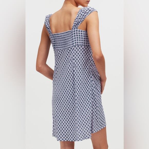 MADEWELL Navy and White Patterned Mini Dress Sz 6 - Picture 5 of 6